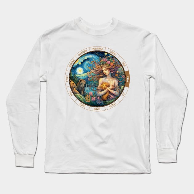 ZODIAC Virgo - Astrological VIRGO - VIRGO - ZODIAC sign - Van Gogh style - 4 Long Sleeve T-Shirt by ArtProjectShop